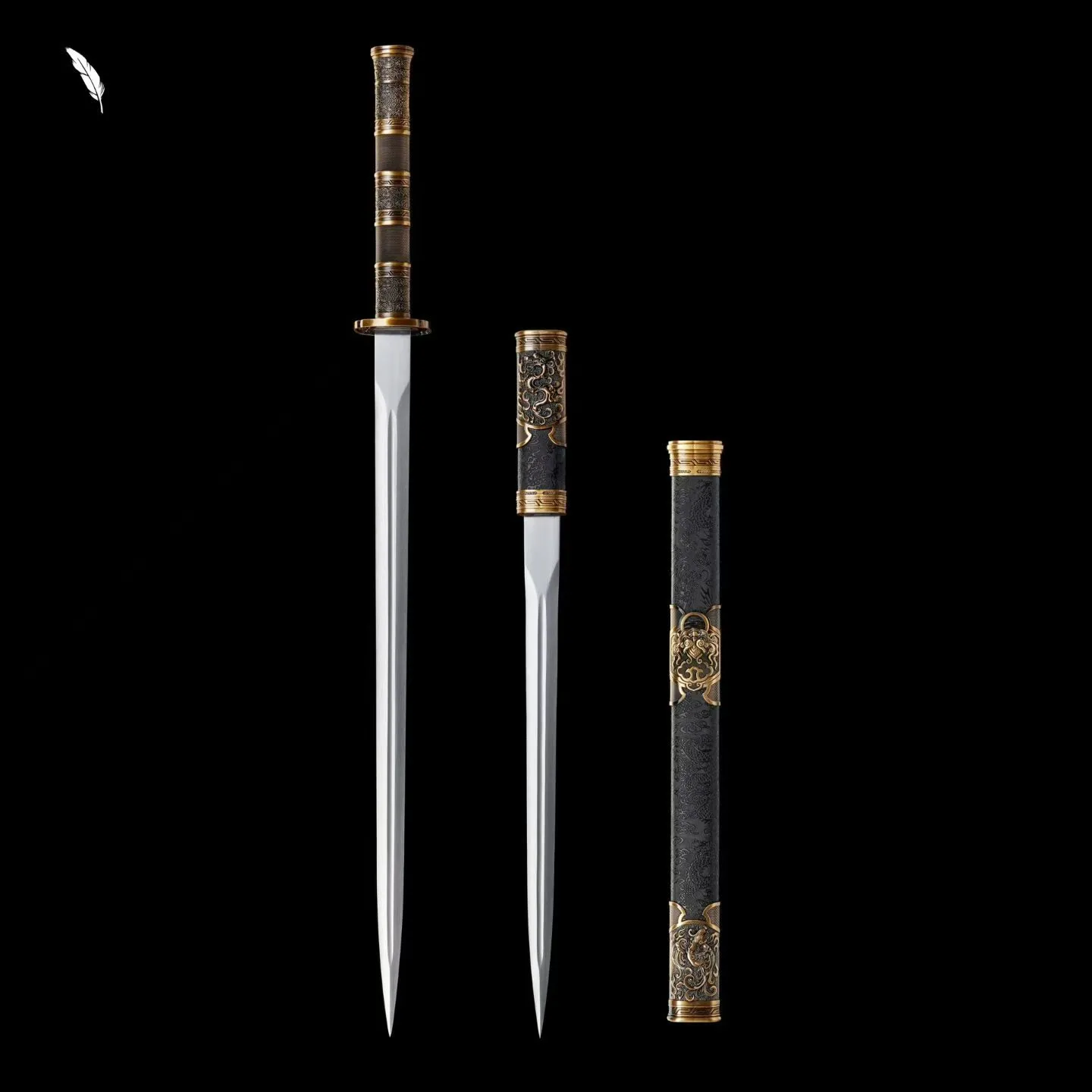 Long Phượng Song Kiếm - Thép Mangan